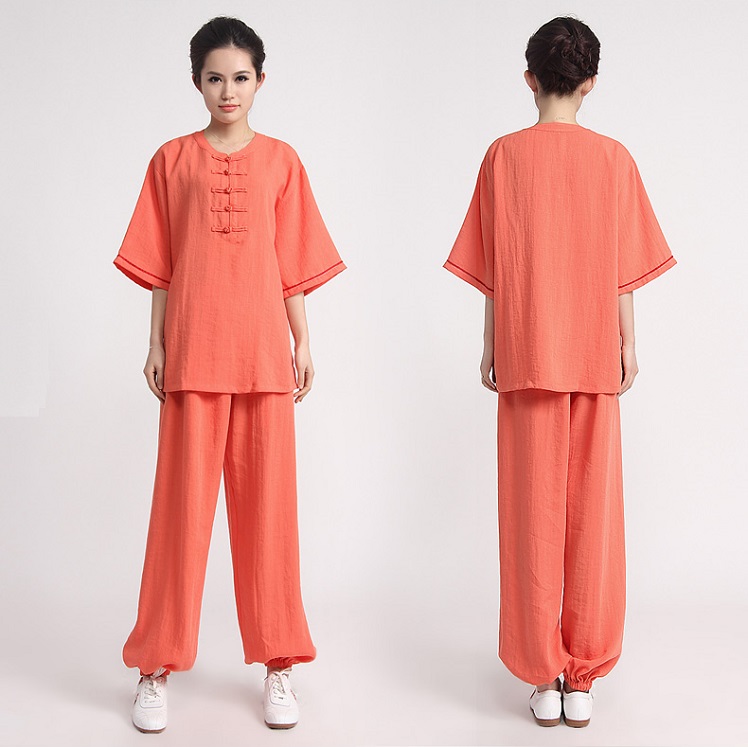 Tai Chi Clothing Half-sleeve Casual Style Orange